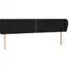 Image de vidaXL Tête de lit avec oreilles noir 163x23x78/88 cm Tissu
