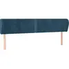 Image de vidaXL Tête de lit avec oreilles bleu foncé 163x23x78/88 cm velours