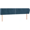 Image de vidaXL Tête de lit avec oreilles bleu foncé 203x23x78/88 cm velours
