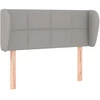 Image de vidaXL Tête de lit avec oreilles gris clair 93x23x78/88 cm Tissu