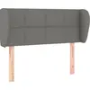 Image de vidaXL Tête de lit avec oreilles gris foncé 103x23x78/88 cm Tissu