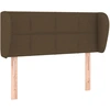 Image de vidaXL Tête de lit avec oreilles brun foncé 103x23x78/88 cm Tissu