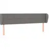 Image de vidaXL Tête de lit avec oreilles gris foncé 183x23x78/88 cm Tissu