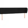 Image de vidaXL Tête de lit avec oreilles Noir 183x23x78/88 cm Tissu