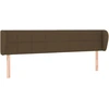 Image de vidaXL Tête de lit avec oreilles brun foncé 203x23x78/88 cm Tissu
