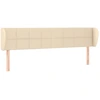 Image de vidaXL Tête de lit avec oreilles Crème 203x23x78/88 cm Tissu