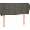 Image de vidaXL Tête de lit avec oreilles gris foncé 93x23x78/88 cm velours
