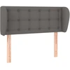 Image de vidaXL Tête de lit avec oreilles Gris 103x23x78/88 cm Similicuir