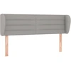 Image de vidaXL Tête de lit avec oreilles gris clair 147x23x78/88 cm Tissu