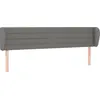 Image de vidaXL Tête de lit avec oreilles gris foncé 163x23x78/88 cm Tissu