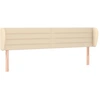 Image de vidaXL Tête de lit avec oreilles Crème 183x23x78/88 cm Tissu