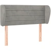 Image de vidaXL Tête de lit avec oreilles gris clair 83x23x78/88 cm velours