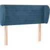 Image de vidaXL Tête de lit avec oreilles bleu foncé 103x23x78/88 cm velours