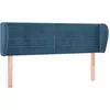 Image de vidaXL Tête de lit avec oreilles bleu foncé 147x23x78/88 cm velours