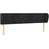 Image de vidaXL Tête de lit avec oreilles noir 163x23x78/88 cm velours