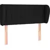 Image de vidaXL Tête de lit avec oreilles noir 93x23x78/88 cm Tissu