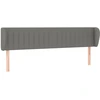 Image de vidaXL Tête de lit avec oreilles gris foncé 163x23x78/88 cm Tissu