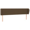 Image de vidaXL Tête de lit avec oreilles brun foncé 163x23x78/88 cm Tissu