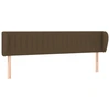 Image de vidaXL Tête de lit avec oreilles brun foncé 203x23x78/88 cm Tissu