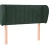 Image de vidaXL Tête de lit avec oreilles vert foncé 103x23x78/88 cm velours