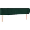 Image de vidaXL Tête de lit avec oreilles vert foncé 183x23x78/88 cm velours