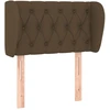 Image de vidaXL Tête de lit avec oreilles brun foncé 83x23x78/88 cm Tissu