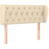 Image de vidaXL Tête de lit avec oreilles Crème 93x23x78/88 cm Tissu