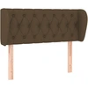 Image de vidaXL Tête de lit avec oreilles brun foncé 103x23x78/88 cm Tissu