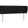 Image de vidaXL Tête de lit avec oreilles noir 163x23x78/88 cm Tissu