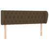 Image de vidaXL Tête de lit avec oreilles brun foncé 163x23x78/88 cm Tissu
