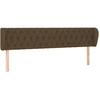 Image de vidaXL Tête de lit avec oreilles brun foncé 183x23x78/88 cm Tissu