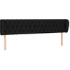 Image de vidaXL Tête de lit avec oreilles noir 203x23x78/88 cm Tissu