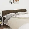 Image de vidaXL Tête de lit avec oreilles brun foncé 203x23x78/88 cm Tissu