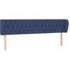 Image de vidaXL Tête de lit avec oreilles bleu 203x23x78/88 cm Tissu