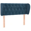 Image de vidaXL Tête de lit avec oreilles bleu foncé 103x23x78/88 cm velours
