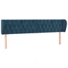 Image de vidaXL Tête de lit avec oreilles bleu foncé 203x23x78/88 cm velours