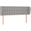 Image de vidaXL Tête de lit avec oreilles gris clair 147x23x78/88 cm Tissu
