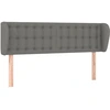 Image de vidaXL Tête de lit avec oreilles gris foncé 147x23x78/88 cm Tissu