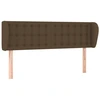Image de vidaXL Tête de lit avec oreilles brun foncé 147x23x78/88 cm Tissu