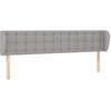 Image de vidaXL Tête de lit avec oreilles gris clair 163x23x78/88 cm Tissu