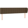 Image de vidaXL Tête de lit avec oreilles brun foncé 183x23x78/88 cm Tissu
