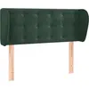 Image de vidaXL Tête de lit avec oreilles vert foncé 83x23x78/88 cm velours