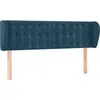 Image de vidaXL Tête de lit avec oreilles bleu foncé 147x23x78/88 cm velours