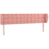 Image de vidaXL Tête de lit avec oreilles rose 183x23x78/88 cm velours