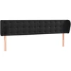 Image de vidaXL Tête de lit avec oreilles noir 203x23x78/88 cm velours
