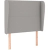 Image de vidaXL Tête de lit avec oreilles gris clair 83x23x118/128 cm Tissu