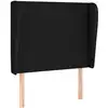 Image de vidaXL Tête de lit avec oreilles Noir 83x23x118/128 cm Tissu