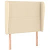 Image de vidaXL Tête de lit avec oreilles Crème 83x23x118/128 cm Tissu