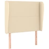 Image de vidaXL Tête de lit avec oreilles Crème 93x23x118/128 cm Tissu