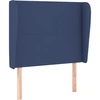 Image de vidaXL Tête de lit avec oreilles bleu 93x23x118/128 cm Tissu